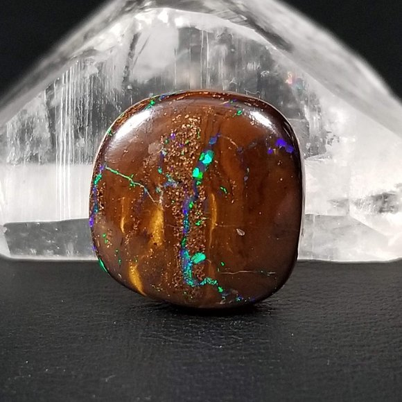 Australian Koroit Opal * sparkly boulder opal cab * 13.39 x 13.02 x 3.87mm - Picture 13 of 14